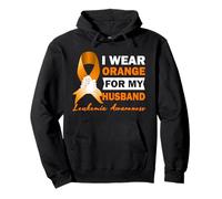 I Wear Orange For My Husband Leukemia Cancer Awareness Pullover Hoodie