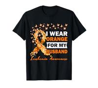 I Wear Orange For My Husband Leukemia Cancer Awareness T-Shirt