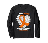 I Wear Orange for My Husband MS Multiple Sclerosis Awareness Long Sleeve T-Shirt