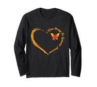 I Wear Orange for My Mom Butterfly MS Awareness Long Sleeve T-Shirt
