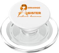 I Wear Orange For My Sister Leukemia Cancer Awareness PopSockets PopGrip for MagSafe