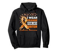 I Wear Orange For My Sister Leukemia Cancer Awareness Pullover Hoodie