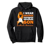 I Wear Orange For My Son Leukemia Cancer Awareness Pullover Hoodie