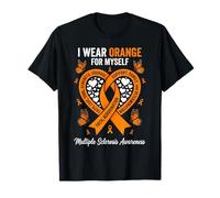 I Wear Orange for Myself Multiple Sclerosis Awareness Heart T-Shirt