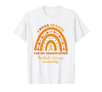 I Wear Orange Grandfather Multiple Sclerosis Awareness Value Graphic T-Shirt, Men, White, XL