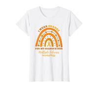 I Wear Orange Grandfather Multiple Sclerosis Awareness Value Graphic T-Shirt, Women, White, M