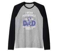 I Wear Periwinkle for My Dad Esophageal Cancer Awareness Raglan Baseball Tee