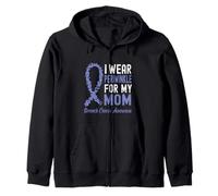 I Wear Periwinkle For My Mom Stomach Cancer Awareness Ribbon Zip Hoodie
