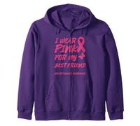 I WEAR PINK FOR MY BEST FRIEND BREAST CANCER AWARENESS Zip Hoodie
