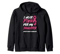 I WEAR PINK FOR MY DAUGHTER BREAST CANCER AWARENESS Zip Hoodie