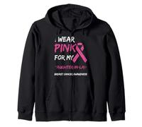 I Wear Pink For My Daughter-In-Law Breast Cancer Awareness Zip Hoodie