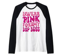 I Wear Pink for My DSP Boss Breast Cancer Awareness Kids Raglan Baseball Tee