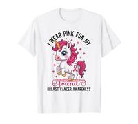 I Wear Pink for My Friend Unicorn Breast Cancer Awareness T-Shirt