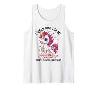 I Wear Pink for My Friend Unicorn Breast Cancer Awareness Tank Top