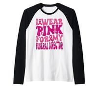 I Wear Pink for My Funeral Director Breast Cancer Girl Kids Raglan Baseball Tee