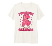 I Wear Pink for My Grandma Breast Cancer Awareness Dinosaur Premium T-Shirt