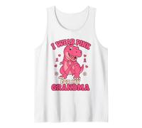 I Wear Pink for My Grandma Breast Cancer Awareness Dinosaur Tank Top