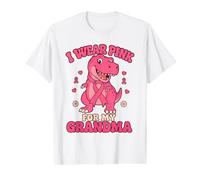 I Wear Pink for My Grandma Breast Cancer Awareness Dinosaur Value Graphic T-Shirt