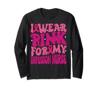 I Wear Pink for My Infusion Nurse Breast Cancer Kids Long Sleeve T-Shirt