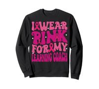I Wear Pink for My Learning Coach Breast Cancer Girl Kids Sweatshirt