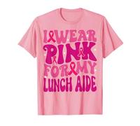 I Wear Pink for My Lunch Aide Breast Cancer Awareness Kids T-Shirt