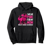 I Wear Pink For My Mom Breast Cancer Awareness Dinosaur Pullover Hoodie