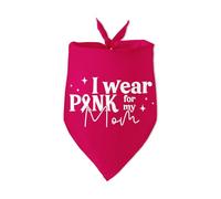 I Wear Pink for My Mom Cancer Ribbon Breast Dog Bandana Pink Bandana for Dogs Support Breast Cancer Awareness Photo Prop Accessories for Dog Lovers Owner Gift