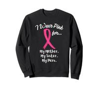 I Wear Pink For My Mother My Sister And Hero Breast Cancer Sweatshirt