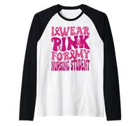 I Wear Pink for My Nursing Student Breast Cancer Kids Raglan Baseball Tee