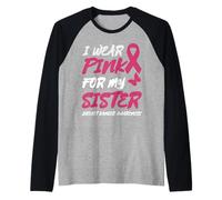 I WEAR Pink for My Sister Breast Cancer Awareness Raglan Baseball Tee