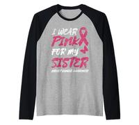 I WEAR Pink for My Sister Breast Cancer Awareness-vintagifi Raglan Baseball Tee