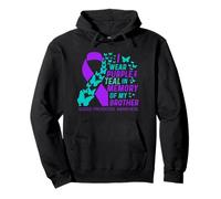 I Wear Purple and Teal for My Brother Suicide Prevention Pullover Hoodie
