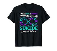 I Wear Purple and Teal for My Brother Suicide Prevention T-Shirt