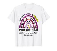 I Wear Purple and Yellow Dad Autoimmune Hepatitis Awareness Value Graphic T-Shirt