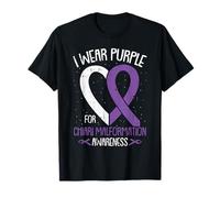 I Wear Purple For Chiari Malformation Awareness Warrior T-Shirt