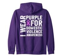 I Wear Purple For Domestic Violence Awareness Purple Zip Hoodie