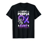 I Wear Purple for My Aunt Alzheimer's Support Value Graphic T-Shirt