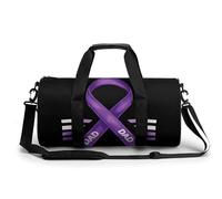 I Wear Purple for My Dad Funny Large Gym Bag Novelty Lightweight Sports Duffel Bags Travel Tote Luggage Handbags 17.5 * 9 * 9 Inches