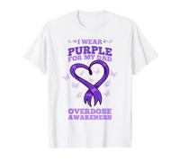 I Wear Purple for My Dad Overdose Awareness Value Graphic T-Shirt, Men, White, S
