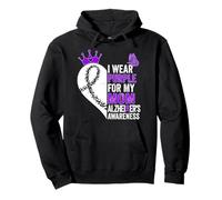 I Wear Purple for my Mom Alzheimer's Awareness Warrior Pullover Hoodie