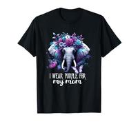 I Wear Purple For My Mom Cool Elephant Alzheimer's Dementia T-Shirt
