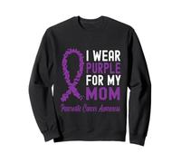 I Wear Purple For My Mom Pancreatic Cancer Awareness Support Sweatshirt