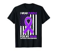 I Wear Purple for My Nana Pancreatic Cancer Awareness Flag T-Shirt