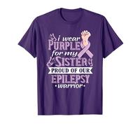 I Wear Purple for My Sister Epilepsy Warrior Awareness Day T-Shirt