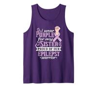 I Wear Purple for My Sister Epilepsy Warrior Awareness Day Tank Top