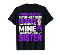I Wear Purple for My Sister Heroes Pancreatic Cancer T-Shirt