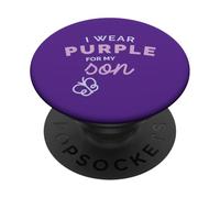 I WEAR PURPLE FOR MY SON Cystic Fibrosis Warrior Walk Meme PopSockets Adhesive PopGrip