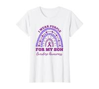 I Wear Purple for My Son Overdose Awareness Rainbow Value Graphic T-Shirt, Women, White, XS