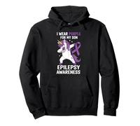 I Wear Purple for My Son Unicorn Epilepsy Awareness Pullover Hoodie