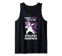 I Wear Purple for My Son Unicorn Epilepsy Awareness Tank Top